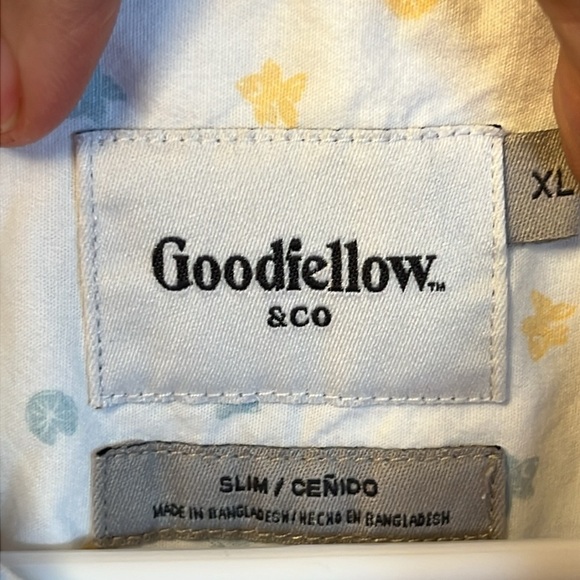 Goodfellow Shirt Mens White Stars Geometric Short Sleeve Collared Button Down XL - Picture 5 of 11